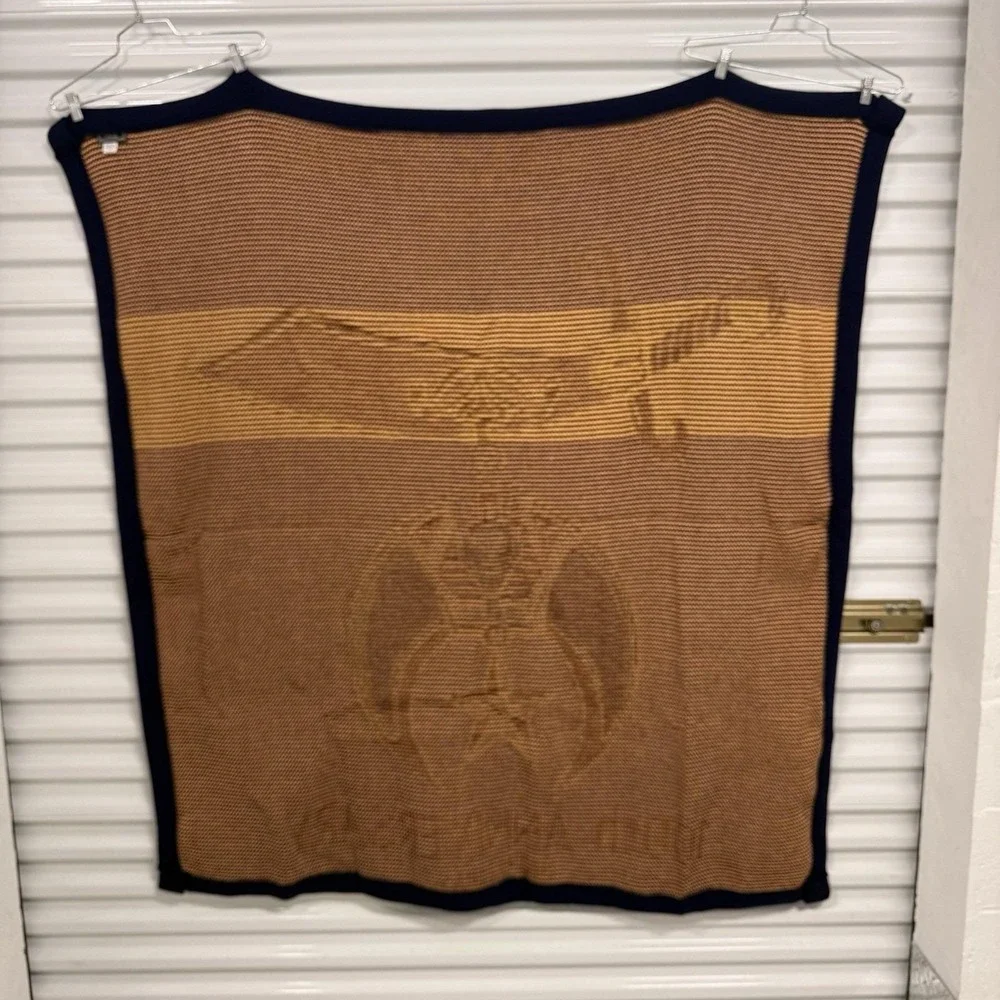 Masonic Shriners Salaam Shrine Afghan Blanket 60x60 USA VTG 100th Tapestry